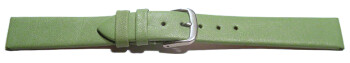 Bracelet de montre - cuir lisse de veau - vert 14mm Acier