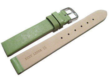 Bracelet de montre - cuir lisse de veau - vert 14mm Acier