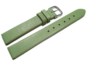 Bracelet de montre - cuir lisse de veau - vert 16mm Acier