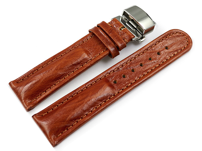 Boucle Déployante Papillon En Cuir De Veau Bark Marron - 18 à 24mm - Watchband Berlin - Neuf Avec étiquettes