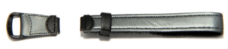 Bracelet montre Casio p. LW-200,  LW-200V,  LW-200V-1AV, textile/cuir, anthracite/noir