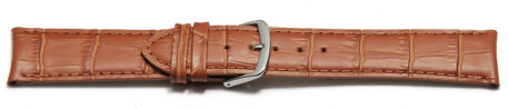 Bracelet de montre cuir de veau - bouts arrondis - marron clair - 18 mm - boucle acier