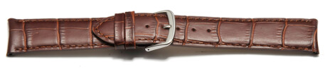 Bracelet de montre cuir de veau bouts arrondis marron foncé 18mm 19mm 20mm 22mm