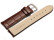 Bracelet de montre cuir de veau -bouts arrondis - marron foncé - marron foncé - 19mm - boucle acier