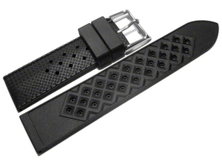 Bracelet sport  boucle ardillon-silicone - noir - Modle Damier