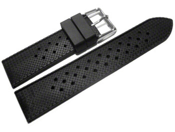 Bracelet sport à boucle ardillon-silicone - noir - Modèle Damier