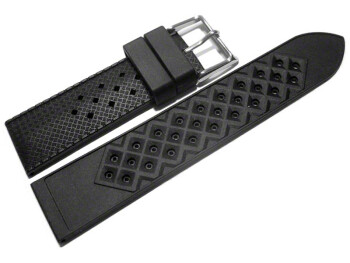 Bracelet sport à boucle ardillon-silicone - noir - Modèle Damier