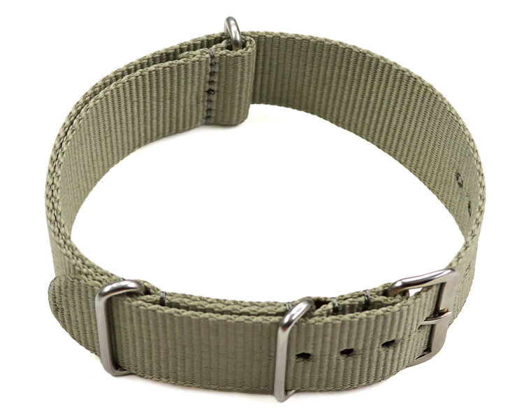 Bracelet NATO Nylon 20 Mm Gris Pour Montre - Compatible Seiko, Citizen, Etc. - Style Militaire Unisexe