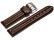 Bracelet montre cuir lisse - rembourrage double - marron foncé