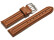 Bracelet montre cuir lisse - rembourrage double - marron clair 22mm Acier