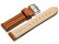 Bracelet montre cuir lisse - rembourrage double - marron clair 22mm Acier