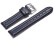 Bracelet montre cuir lisse - rembourrage double - bleu foncé 20mm Acier