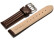 Bracelet montre cuir lisse - rembourrage double - marron foncé 18mm Dorée