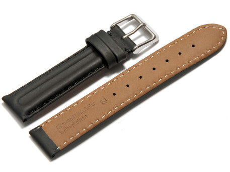 Bracelet montre - cuir imperméabilisé - rembourrage double - noir