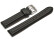 Bracelet montre - cuir imperméabilisé - rembourrage double - noir 16mm Acier