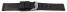 Bracelet de montre haut de gamme - cuir de veau - noir - couture rouge 18mm 20mm 22mm 24mm