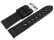 Bracelet de montre haut de gamme - cuir de veau - noir - couture rouge