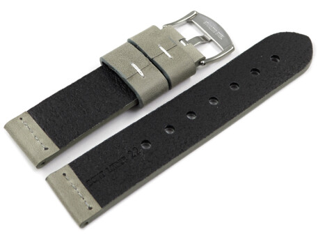 Bracelet de montre haut de gamme - cuir de veau - gris 18mm 20mm 22mm 24mm