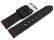 Bracelet de montre haut de gamme - cuir de veau - noir - couture rouge 24mm