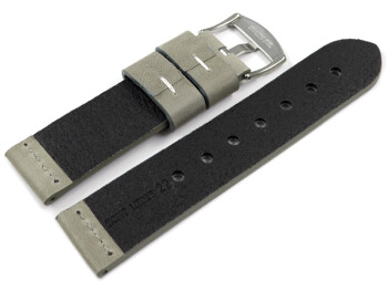 Bracelet de montre haut de gamme - cuir de veau - gris 20mm