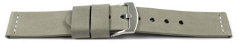 Bracelet de montre haut de gamme - cuir de veau - gris 22mm