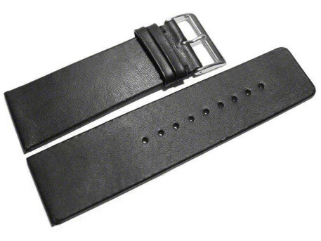 Bracelet de montre cuir lisse noir sans couture 30mm 32mm...