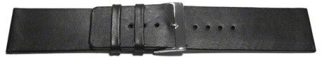 Bracelet de montre cuir lisse noir sans couture 30mm 32mm 34mm 36mm 38mm 40mm