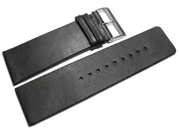Bracelet de montre - cuir - lisse - noir - sans couture- 32mm