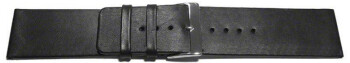 Bracelet de montre - cuir - lisse - noir - sans couture- 40mm
