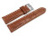 Bracelet de montre - rembourrage épais - grain croco - marron clair 18mm Dorée