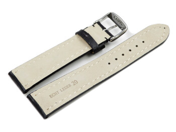 Bracelet de montre - rembourrage épais - grain croco - noir 24mm Acier