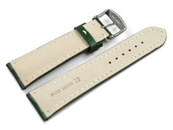 Bracelet de montre - rembourrage épais - grain croco - vert 20mm Acier