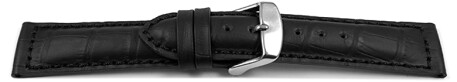 Bracelet de montre - rembourrage - grain croco - noir - XS 22mm Acier