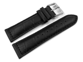 Bracelet de montre - rembourrage - grain croco - noir - XS 22mm Acier
