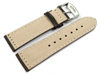Bracelet de montre - rembourrage - grain croco - marron foncé - XS 20mm Acier