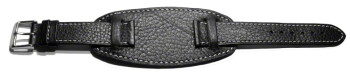Bracelet de montre en veau-avec plaque amricaine-noir...