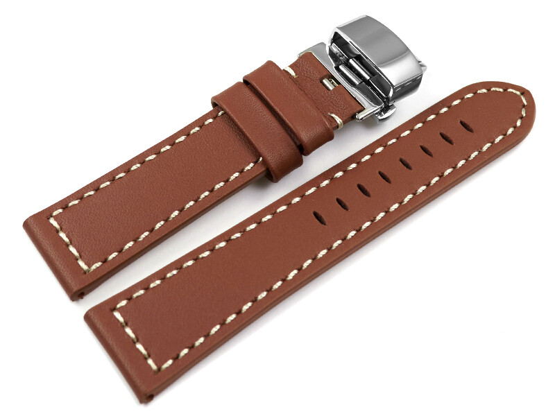 Bracelet Acier Inoxydable Pour Montre - Largeur 18 Ou 19mm, Boucle Déployante Papillon Avec Poussoir - Neuf