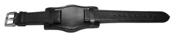 Bracelet de montre - BUND - cuir de veau - noir 18mm Acier