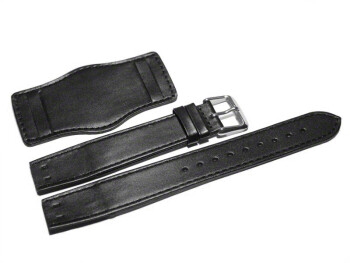 Bracelet de montre - BUND - cuir de veau - noir 18mm Acier