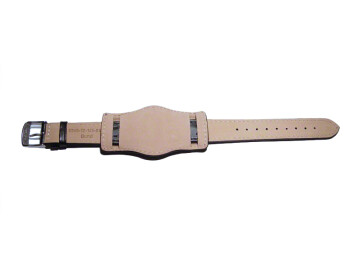 Bracelet de montre - BUND - cuir de veau - noir 20mm Acier