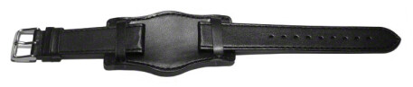 Bracelet de montre - BUND - cuir de veau - noir 24mm Acier