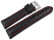 Bracelet de montre - Carbone - noir - couture rouge 24mm Acier