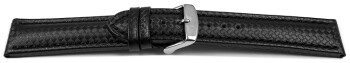 Bracelet de montre - Carbone - noir - couture noire 20mm...