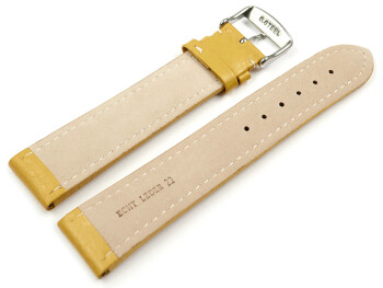 Bracelet de montre - cuir de veau grainé - jaune 18mm Acier