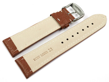 Bracelet de montre - cuir de veau grainé - marron clair 22mm Dorée