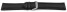 Bracelet de montre - cuir de veau grainé - noir/couture noir 24mm Acier