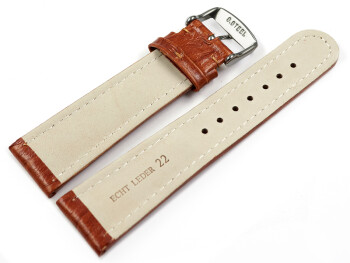 Bracelet de montre - Bark - Cuir de veau véritable - marron 20mm Acier