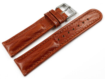 Bracelet de montre - Bark - Cuir de veau véritable - marron 20mm Dorée