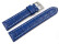 Bracelet de montre - cuir de veau - grain croco - bleu surpiqué 24mm Acier