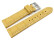 Bracelet de montre - cuir de veau - grain croco - jaune surpiqué 18mm Acier